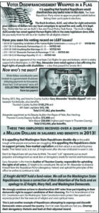 Just one of the full page ads JZ Knight has purchased to support Democratic candidates in Thurston County (and never reported to the Public Disclosure Commission) from 2013